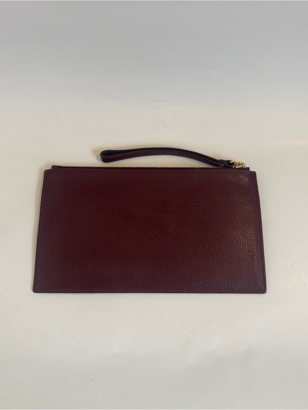 Michael Kors Women’s Jet Set Travel Burgundy Leather Wristlet with Gold Logo - Picture 2 of 9
